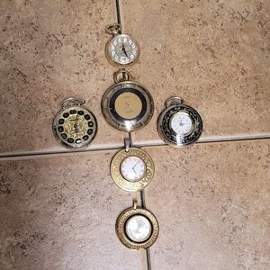 Variety of Vintage Gold and Silver Pocket Style Watches